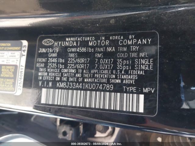 Photo 8 VIN: KM8J33A41KU074789 - HYUNDAI TUCSON 