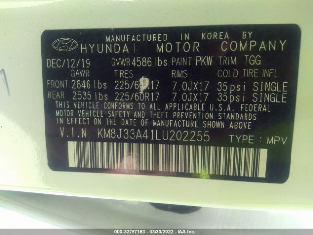 Photo 8 VIN: KM8J33A41LU202255 - HYUNDAI TUCSON 