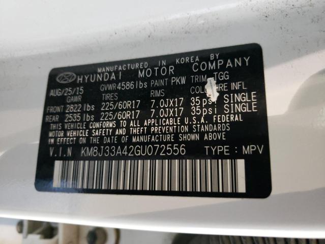 Photo 12 VIN: KM8J33A42GU072556 - HYUNDAI TUCSON LIM 