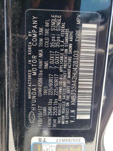 Photo 12 VIN: KM8J33A42HU428103 - HYUNDAI TUCSON LIM 