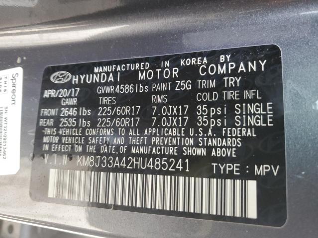 Photo 12 VIN: KM8J33A42HU485241 - HYUNDAI TUCSON 