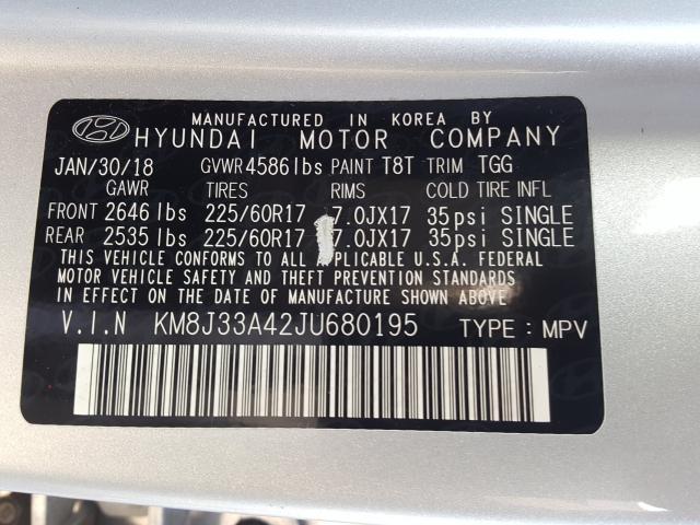 Photo 9 VIN: KM8J33A42JU680195 - HYUNDAI TUCSON 