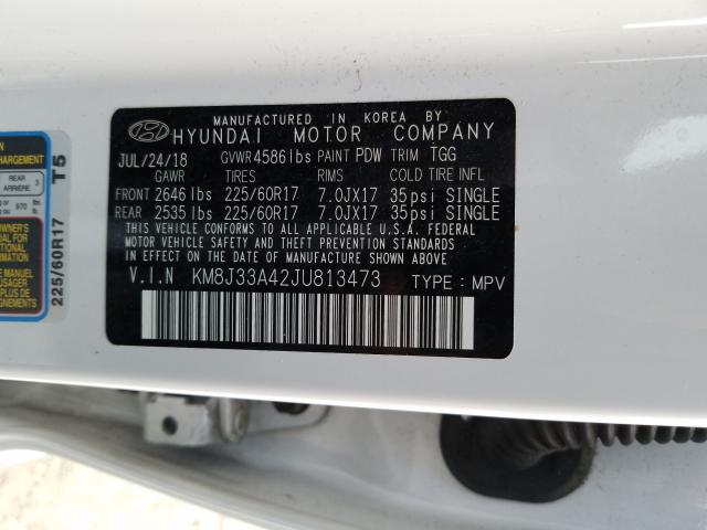 Photo 9 VIN: KM8J33A42JU813473 - HYUNDAI TUCSON SEL 