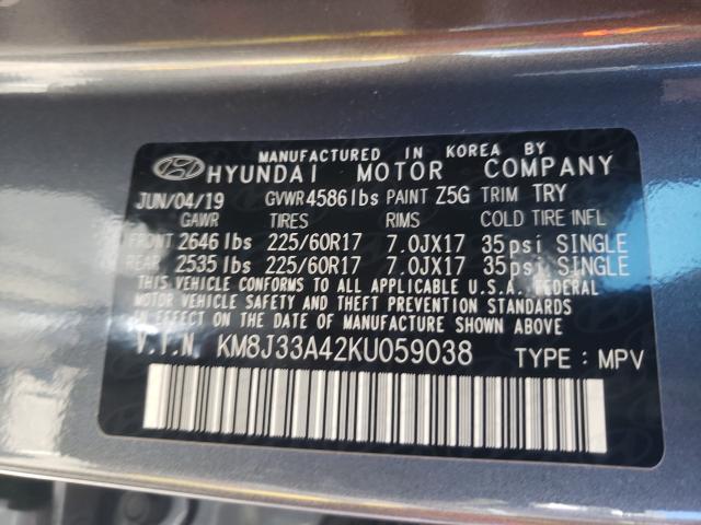 Photo 9 VIN: KM8J33A42KU059038 - HYUNDAI TUCSON LIM 