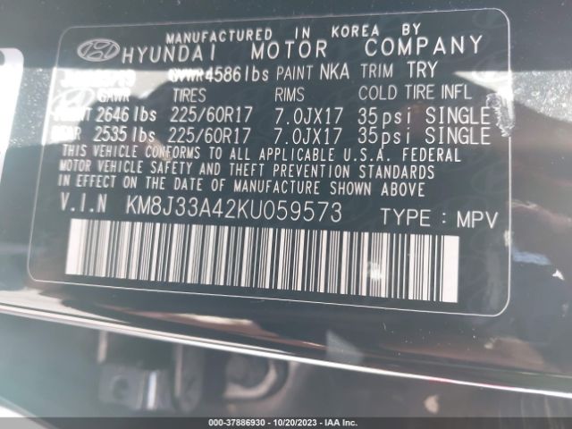 Photo 8 VIN: KM8J33A42KU059573 - HYUNDAI TUCSON 