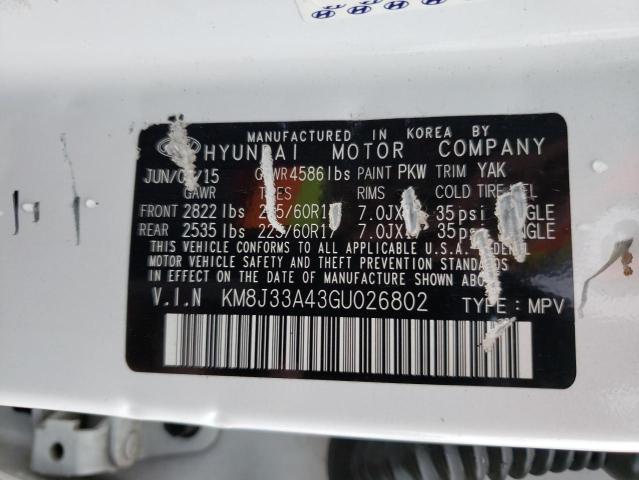 Photo 12 VIN: KM8J33A43GU026802 - HYUNDAI TUCSON LIM 