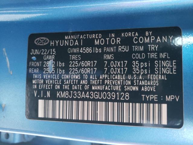 Photo 12 VIN: KM8J33A43GU039128 - HYUNDAI TUCSON LIM 