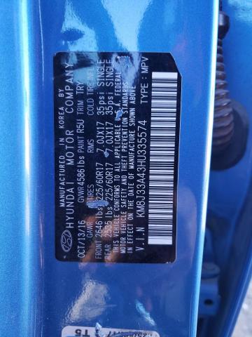 Photo 12 VIN: KM8J33A43HU335574 - HYUNDAI TUCSON 