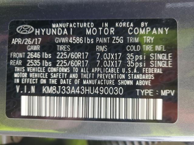 Photo 13 VIN: KM8J33A43HU490030 - HYUNDAI TUCSON LIM 