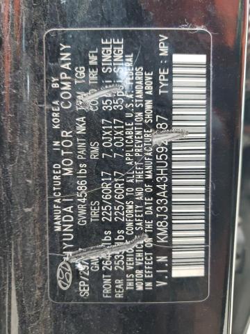 Photo 11 VIN: KM8J33A43HU592587 - HYUNDAI TUCSON 