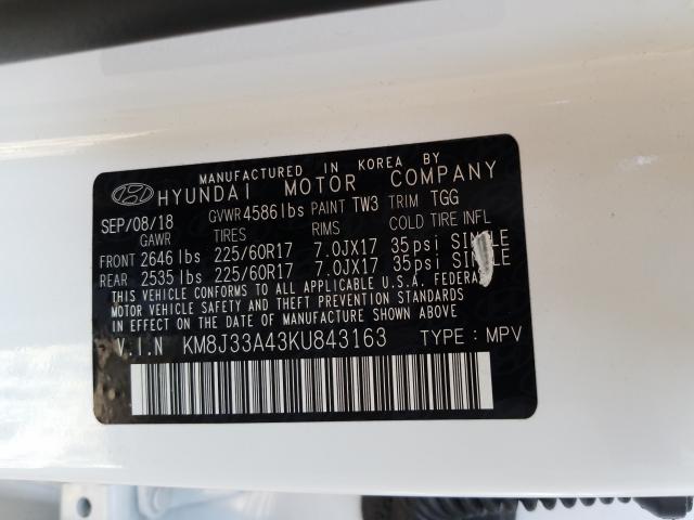 Photo 9 VIN: KM8J33A43KU843163 - HYUNDAI TUCSON LIM 