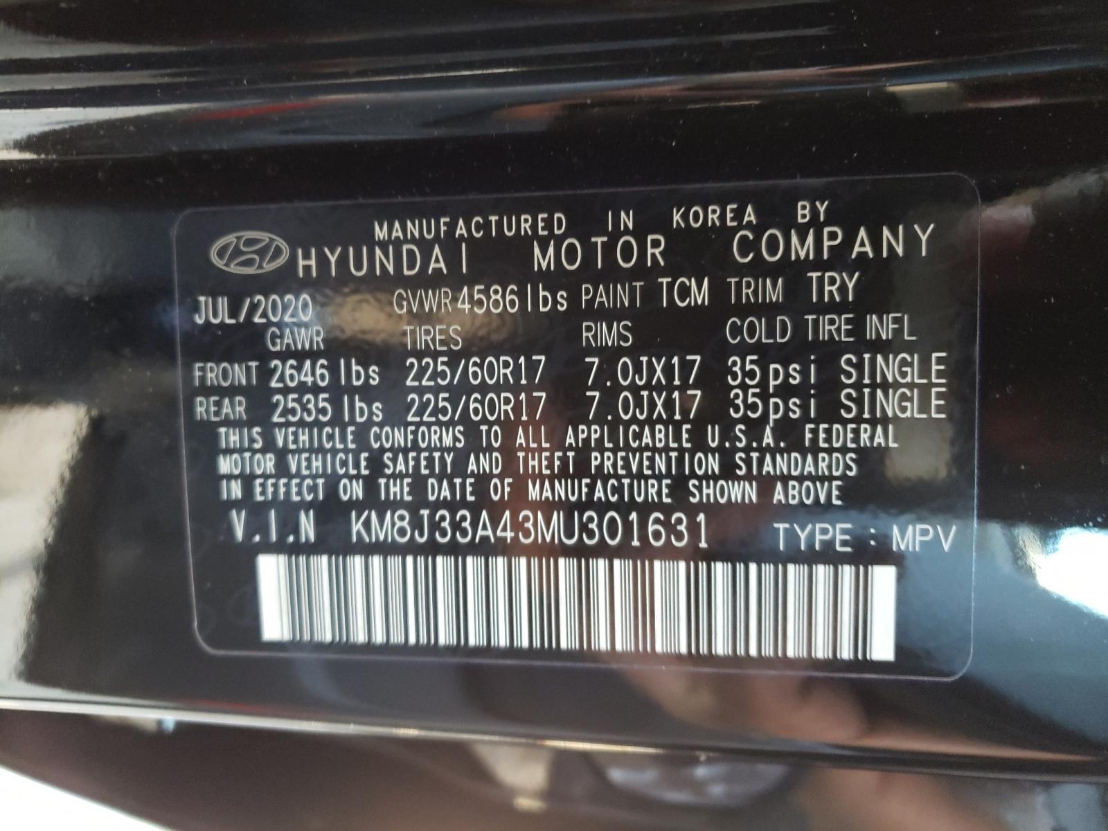 Photo 9 VIN: KM8J33A43MU301631 - HYUNDAI TUCSON LIM 