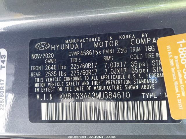 Photo 8 VIN: KM8J33A43MU384610 - HYUNDAI TUCSON 