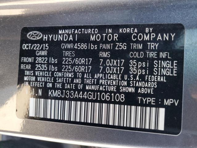 Photo 9 VIN: KM8J33A44GU106108 - HYUNDAI TUCSON LIM 