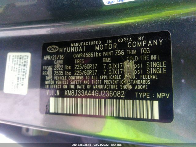 Photo 8 VIN: KM8J33A44GU236082 - HYUNDAI TUCSON 