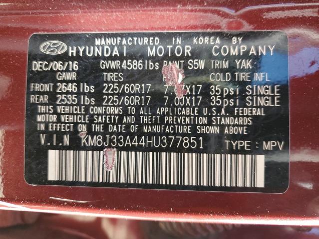 Photo 11 VIN: KM8J33A44HU377851 - HYUNDAI TUCSON 