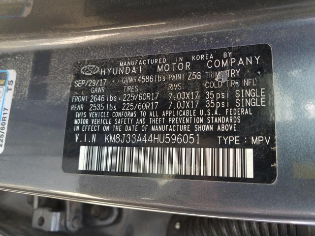 Photo 9 VIN: KM8J33A44HU596051 - HYUNDAI TUCSON LIM 