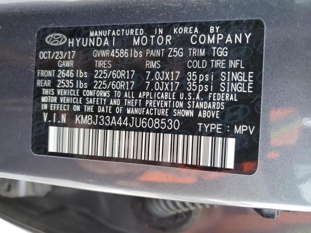 Photo 12 VIN: KM8J33A44JU608530 - HYUNDAI TUCSON SEL 