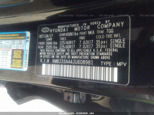 Photo 8 VIN: KM8J33A44JU608981 - HYUNDAI TUCSON 