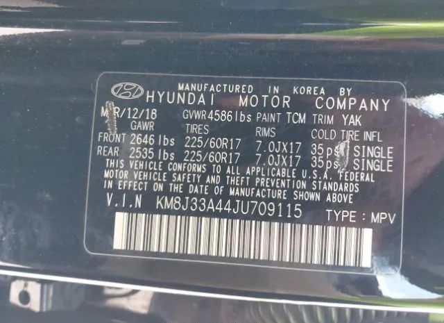 Photo 8 VIN: KM8J33A44JU709115 - HYUNDAI TUCSON 