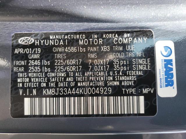 Photo 12 VIN: KM8J33A44KU004929 - HYUNDAI TUCSON 