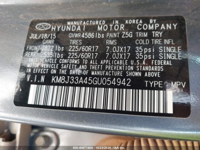 Photo 8 VIN: KM8J33A45GU054942 - HYUNDAI TUCSON 