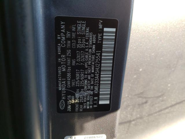 Photo 9 VIN: KM8J33A45HU275541 - HYUNDAI TUCSON 