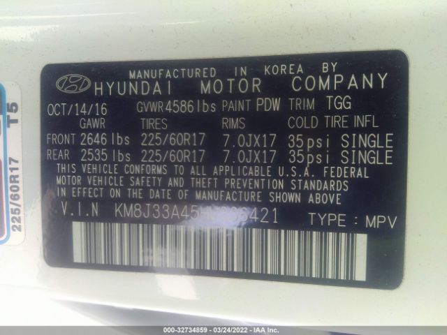 Photo 8 VIN: KM8J33A45HU336421 - HYUNDAI TUCSON 