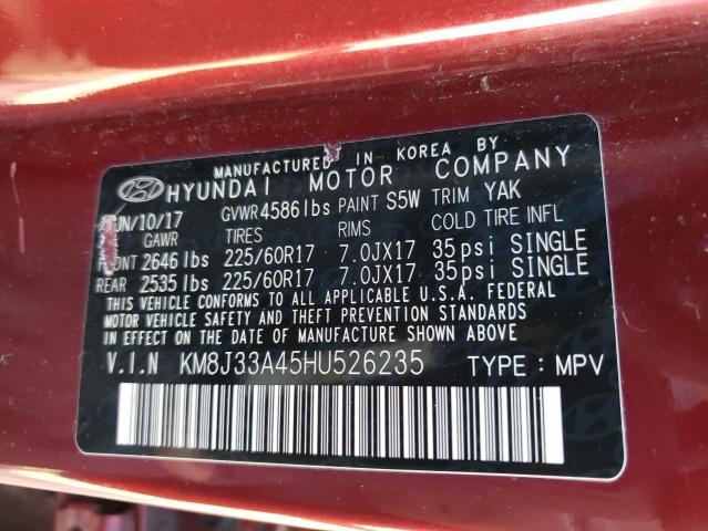 Photo 9 VIN: KM8J33A45HU526235 - HYUNDAI TUCSON LIM 