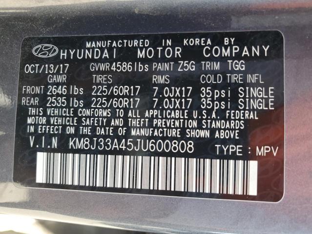 Photo 13 VIN: KM8J33A45JU600808 - HYUNDAI TUCSON SEL 