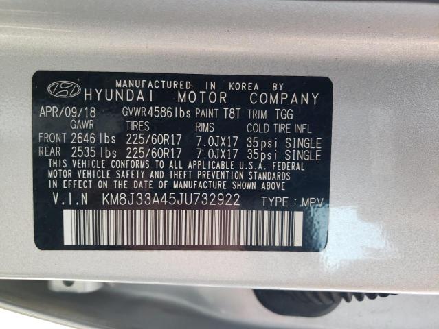 Photo 12 VIN: KM8J33A45JU732922 - HYUNDAI TUCSON SEL 