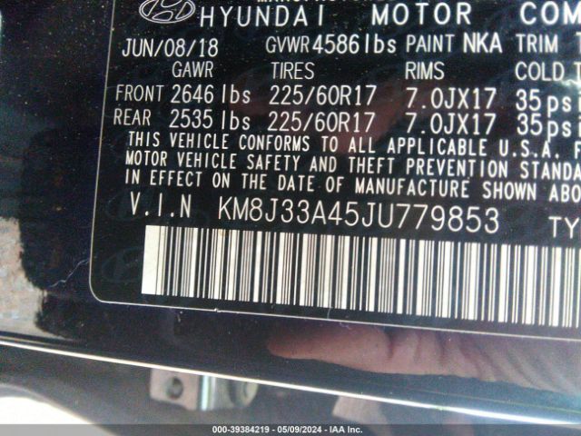 Photo 8 VIN: KM8J33A45JU779853 - HYUNDAI TUCSON 