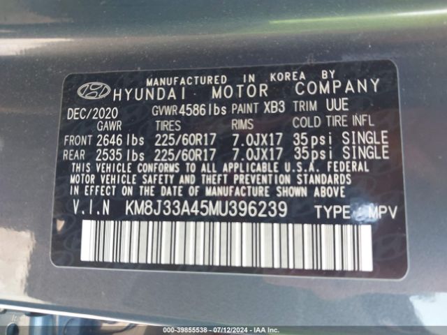 Photo 8 VIN: KM8J33A45MU396239 - HYUNDAI TUCSON 