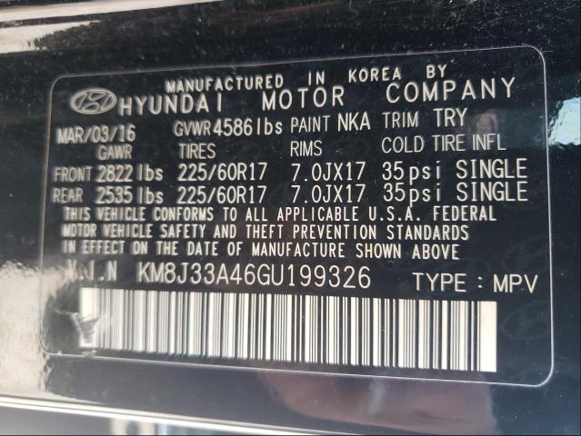 Photo 9 VIN: KM8J33A46GU199326 - HYUNDAI TUCSON LIM 