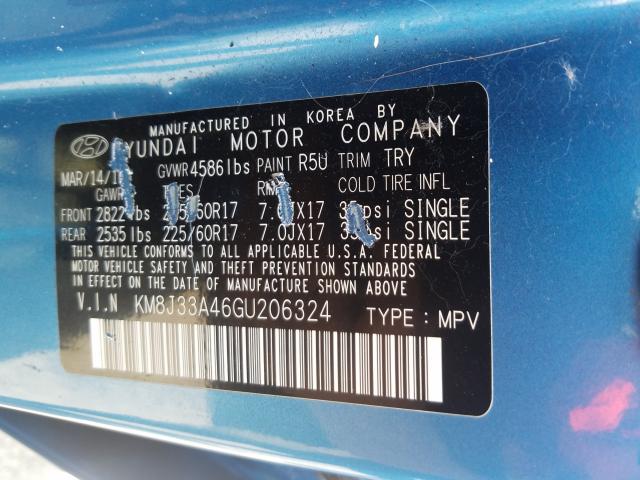 Photo 9 VIN: KM8J33A46GU206324 - HYUNDAI TUCSON LIM 