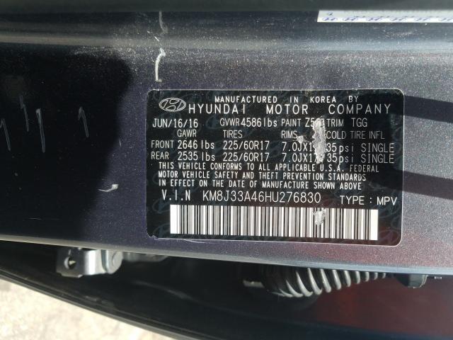 Photo 9 VIN: KM8J33A46HU276830 - HYUNDAI TUCSON LIM 