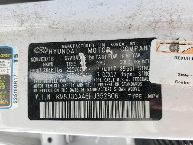 Photo 12 VIN: KM8J33A46HU352806 - HYUNDAI TUCSON 