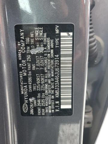 Photo 11 VIN: KM8J33A46JU673914 - HYUNDAI TUCSON SEL 