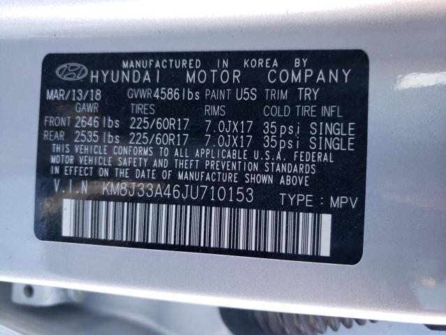 Photo 12 VIN: KM8J33A46JU710153 - HYUNDAI TUCSON 