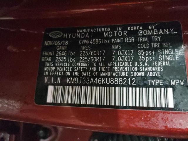 Photo 9 VIN: KM8J33A46KU888212 - HYUNDAI TUCSON LIM 