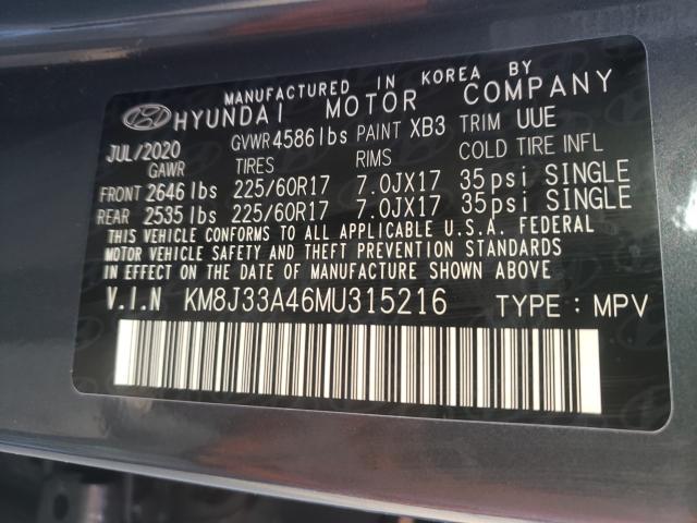 Photo 9 VIN: KM8J33A46MU315216 - HYUNDAI TUCSON LIM 