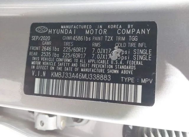 Photo 8 VIN: KM8J33A46MU338883 - HYUNDAI TUCSON 