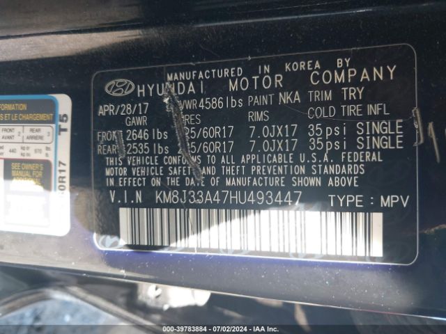 Photo 8 VIN: KM8J33A47HU493447 - HYUNDAI TUCSON 