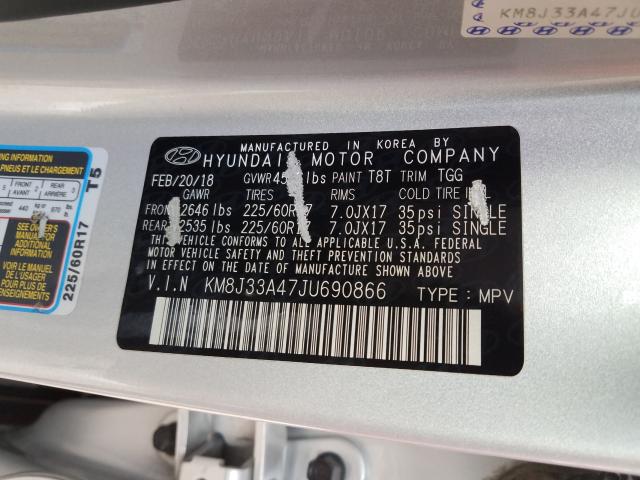 Photo 9 VIN: KM8J33A47JU690866 - HYUNDAI TUCSON 