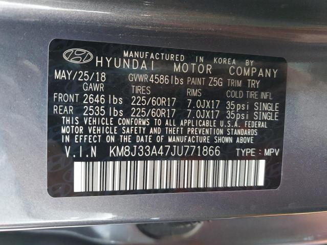 Photo 12 VIN: KM8J33A47JU771866 - HYUNDAI TUCSON 