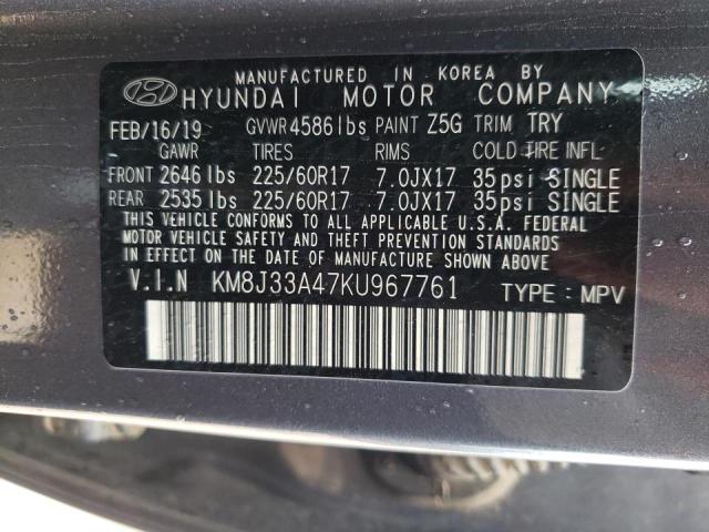 Photo 9 VIN: KM8J33A47KU967761 - HYUNDAI TUCSON LIM 