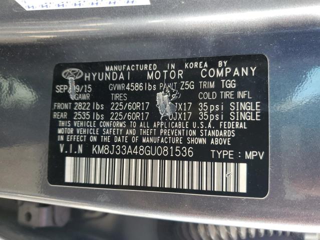 Photo 9 VIN: KM8J33A48GU081536 - HYUNDAI TUCSON LIM 