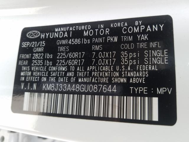 Photo 9 VIN: KM8J33A48GU087644 - HYUNDAI TUCSON LIM 