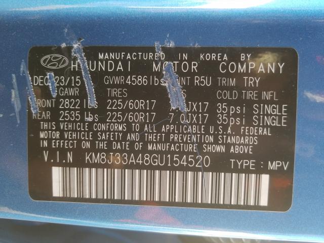 Photo 9 VIN: KM8J33A48GU154520 - HYUNDAI TUCSON LIM 