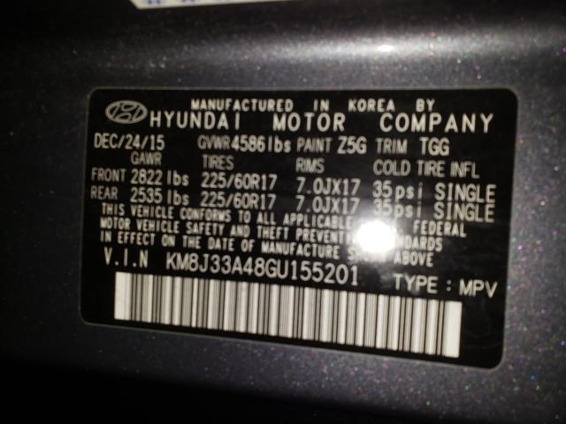 Photo 9 VIN: KM8J33A48GU155201 - HYUNDAI TUCSON 